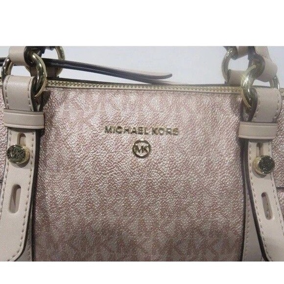 Michael Kors Sullivan Logo Print Tote Bag - Pink/Gold Chiccore Fashionista - Picture 6 of 7